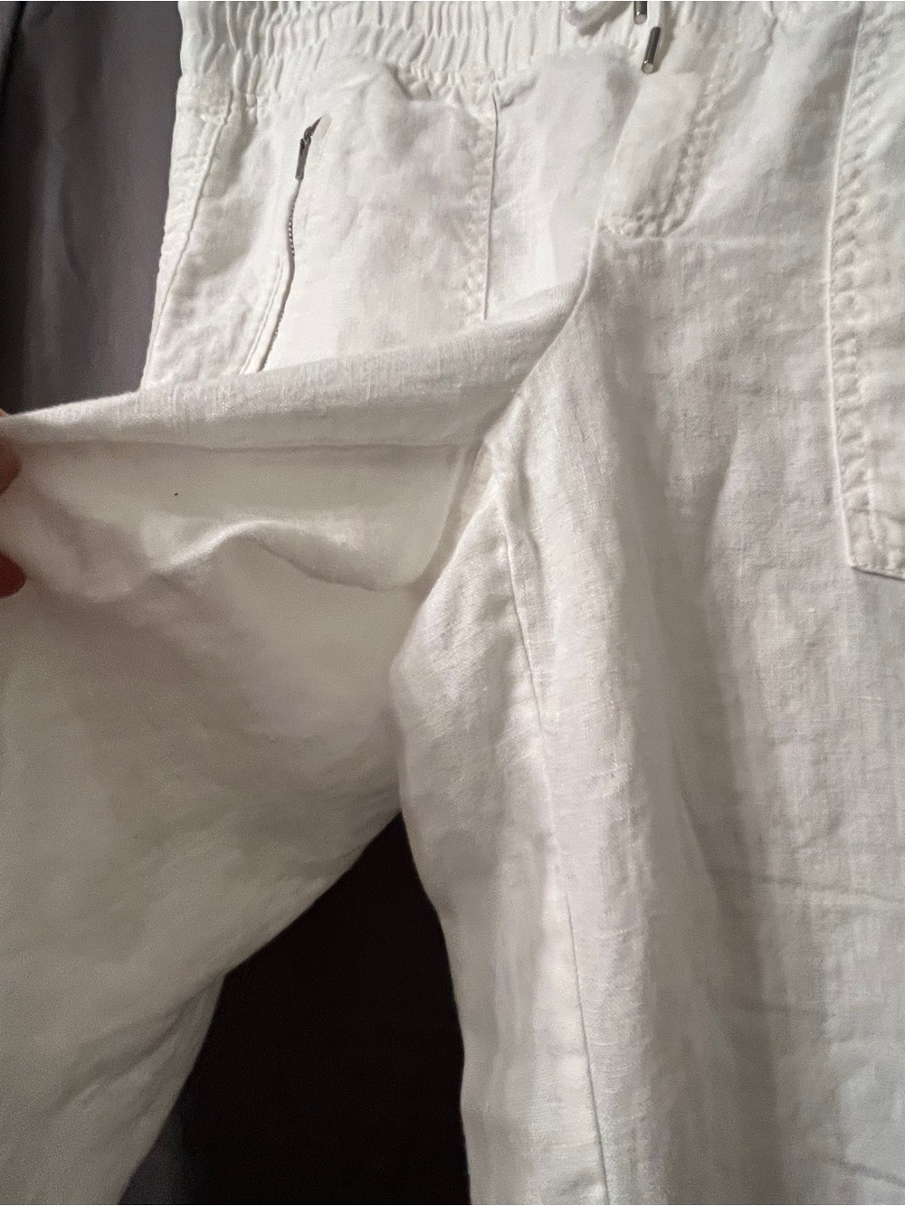 Athleta White Drawstring linen pants size 6 - Picture 6 of 11